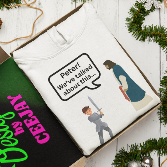 Jesus and Peter – Funny Christian Hoodie for Adults