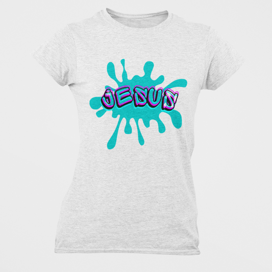 Jesus – Blue Splash - Faith Adult T-Shirt