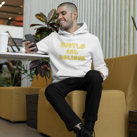 Hustle and Believe – Motivational Adult Hoodie