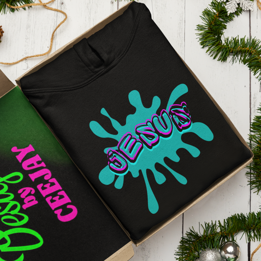 Jesus – Blue Splash - Faith Adult Hoodie