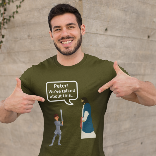 Jesus and Peter – Funny Christian T-Shirt for Adults