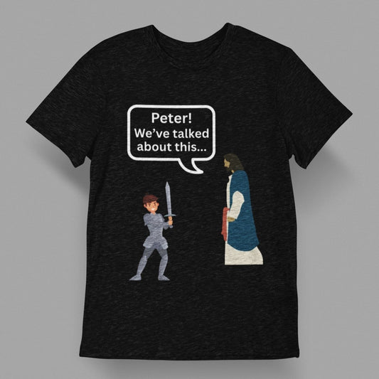 Jesus and Peter – Funny Christian T-Shirt for Adults
