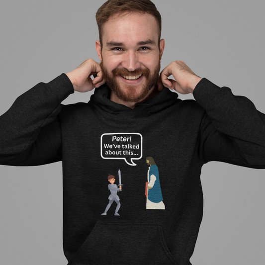 Jesus and Peter – Funny Christian Hoodie for Adults