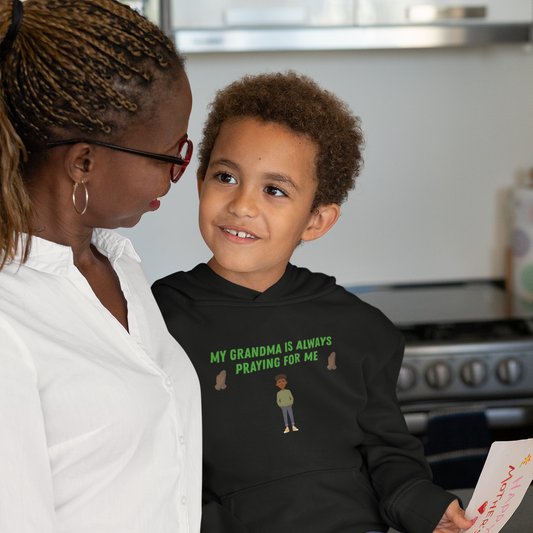 My Grandma Is Always Praying For Me – Boys’ Faith Hoodie