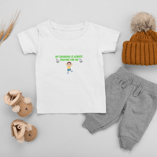 My Grandma Is Always Praying For Me – Boys’ Faith T-Shirt