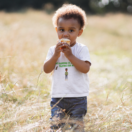 My Grandma Is Always Praying For Me – Boys’ Faith T-Shirt