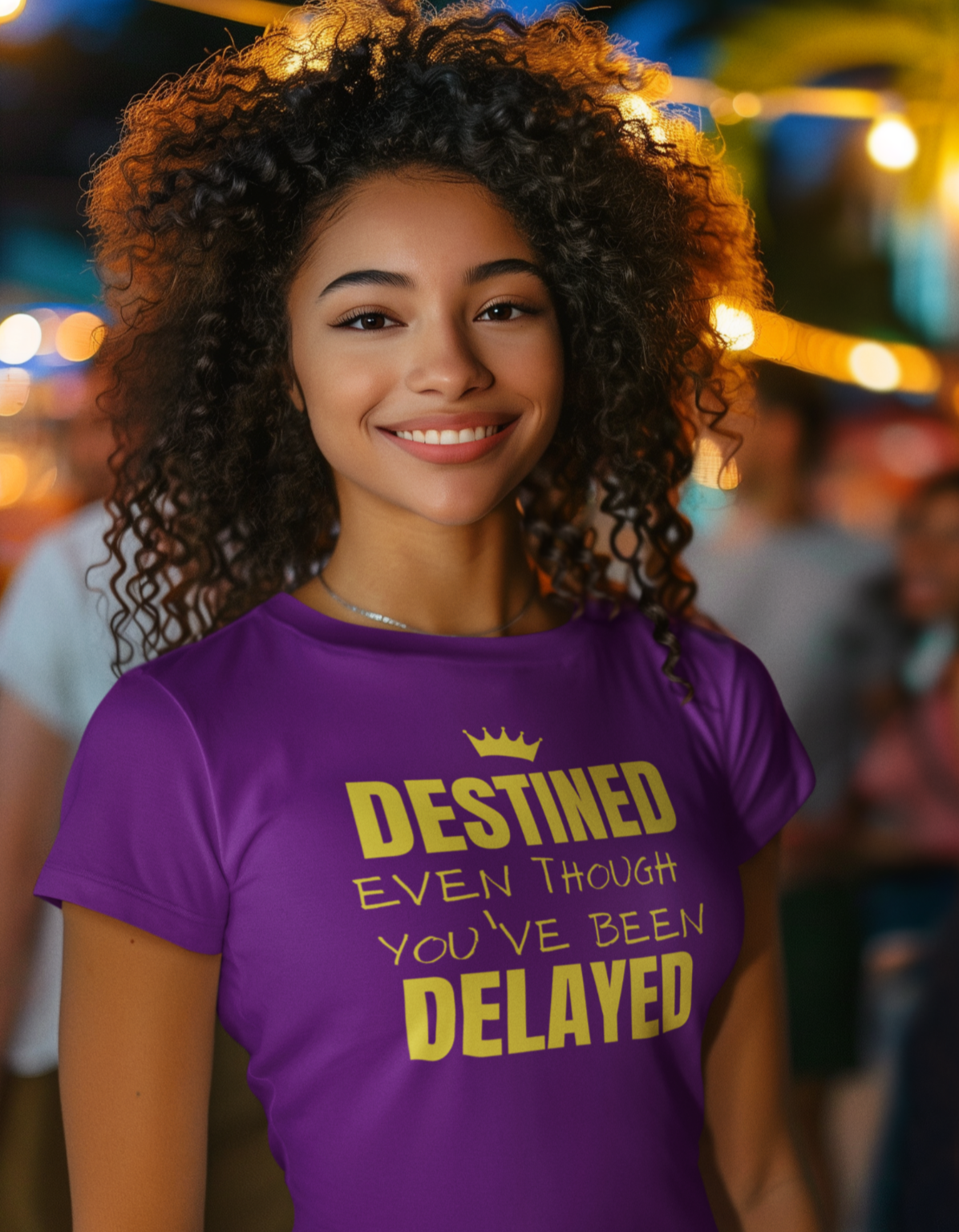 Destined Though Delayed – Motivational T-Shirt for Adults